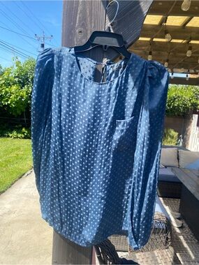 Polka Dot Puff Sleeve Blouse SZ S XCLNT